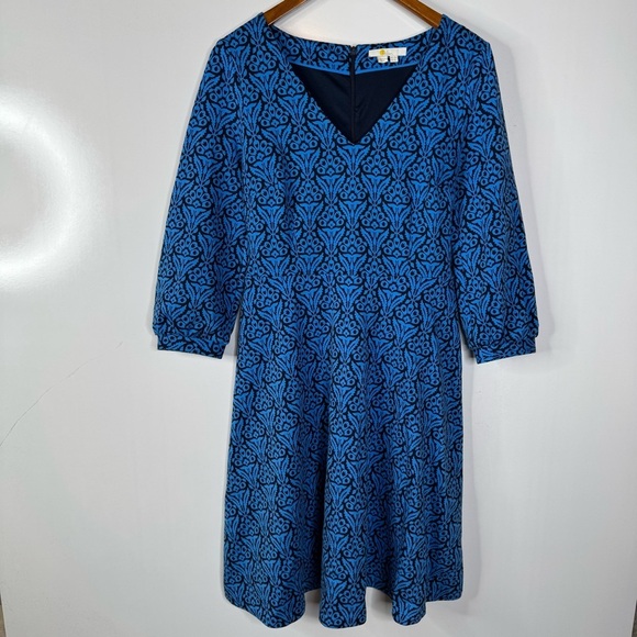 Boden Benedicta Ponte Fit and Flare Dress Size 6 Long - Picture 1 of 5
